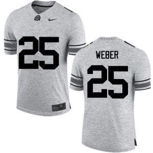 Men's Ohio State Buckeyes #25 Mike Weber Gray Nike NCAA College Football Jersey OG NSE5144WQ